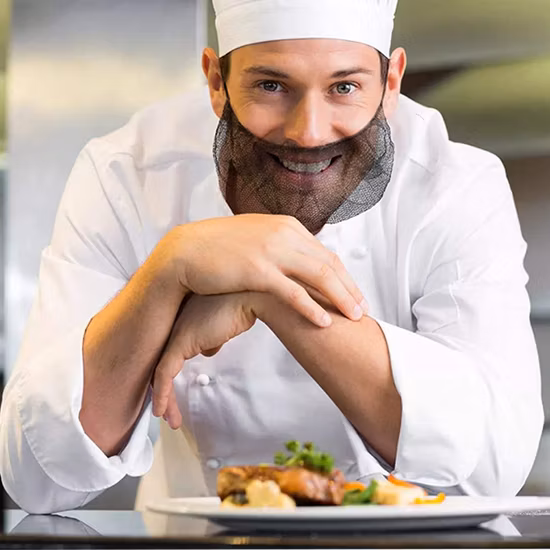 ループ付き不織布の使い捨て通気性ヒゲカバー