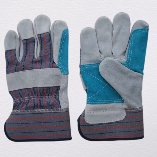 CE 認定牛革ダブルパーム付き作業手袋 - 3060.05