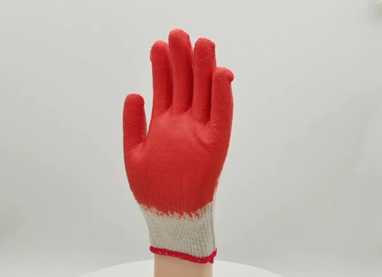 Factoryshop 綿ポリエステル裏地ラテックスゴム滑り止め手のひらコーティング作業安全ハンドガード再利用可能な庭作業手袋