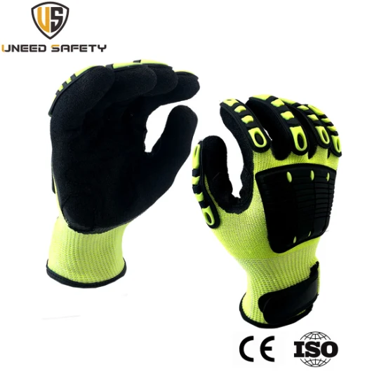 産業労働者向けのシームレスな保護、作業保護、整備士向けのラテックスニトリル耐切創保護手袋