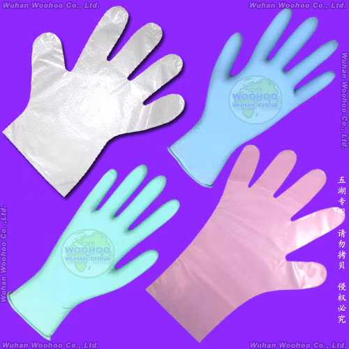 使い捨てPEプラスチック/ポリ/CPE/HDPE/LDPE/PVC/ビニール/検査/弾性手袋、食品産業用弾性/透明/外科/医療/検査手袋